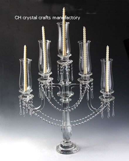 5 arms crystal candelabra