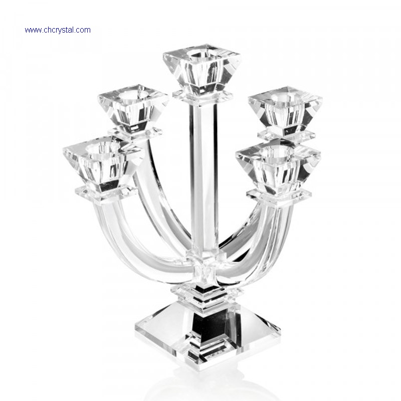 5 arms crystal candelabra