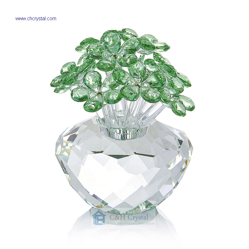 crystal green flower gift