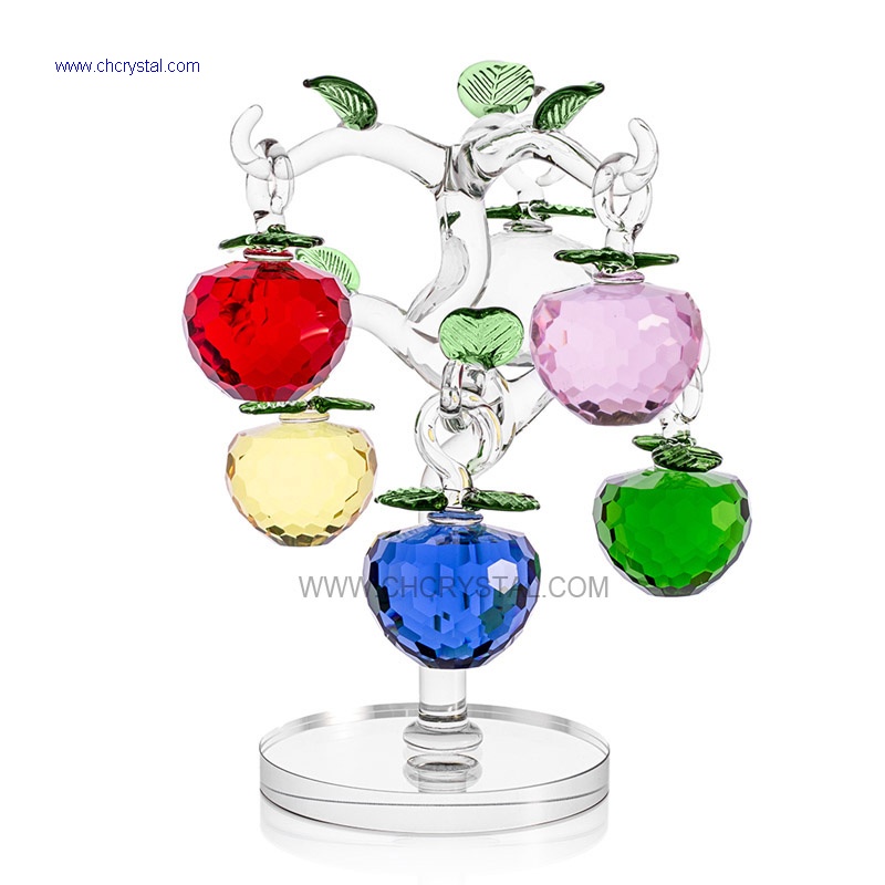 crystal apple tree with 6pcs apples