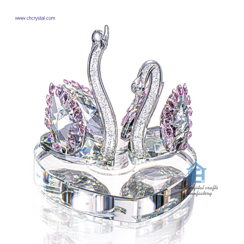 crystal couple swans