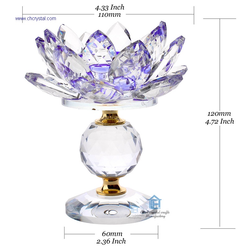 crystal lotus tealight candle holder