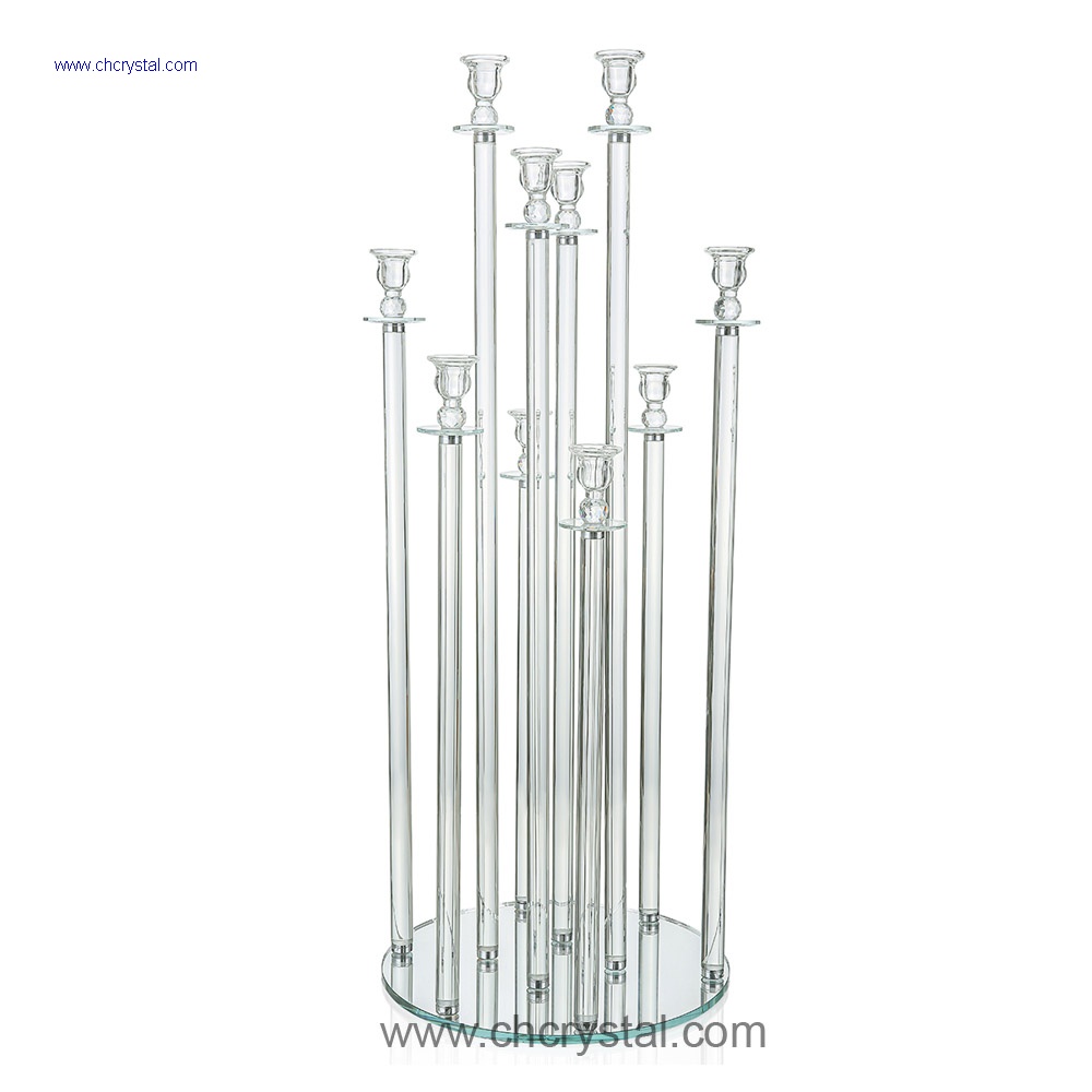 10 arms crystal candelabra