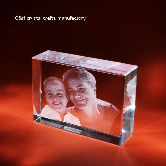 crystal cube with 3d logo