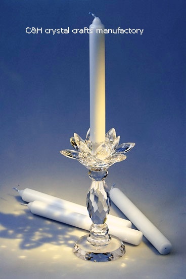 crystal lotus candle holder