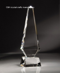 crystal trophy and award