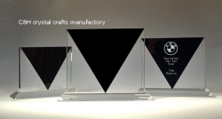 crystal trophy and award