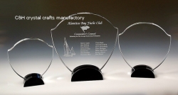 crystal trophy and award