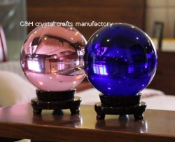 crystal ball with wooden base