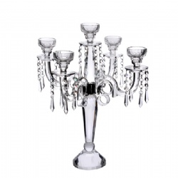 5arms crystal glass candelabra