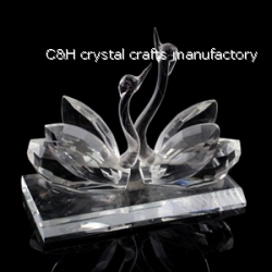 crystal swan animal figurines for wedding gift