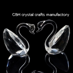 crystal swan animal figurines