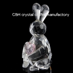 crystal rabbit animal figurines