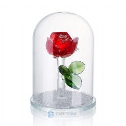 crystal red flower gift