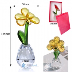 crystal yellow flower gift