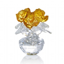crystal golden flower gift