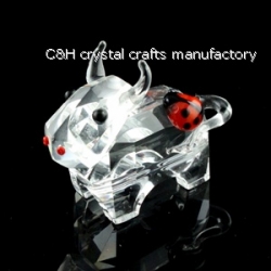 crystal bull animal figurines