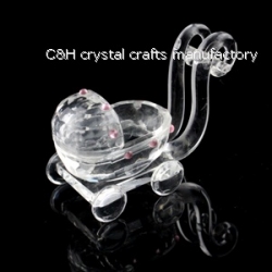 crystal small baby carriage model gift