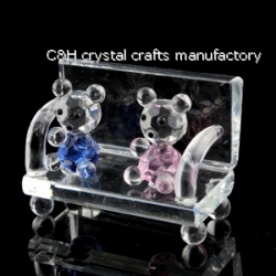 crystal small park bench model gift