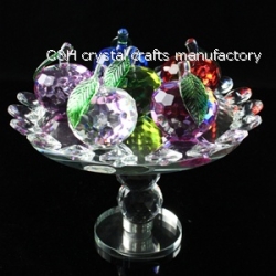 crystal plate with fruit for home decoration