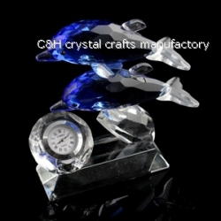 crystal dolphin animal crystal clock figurine